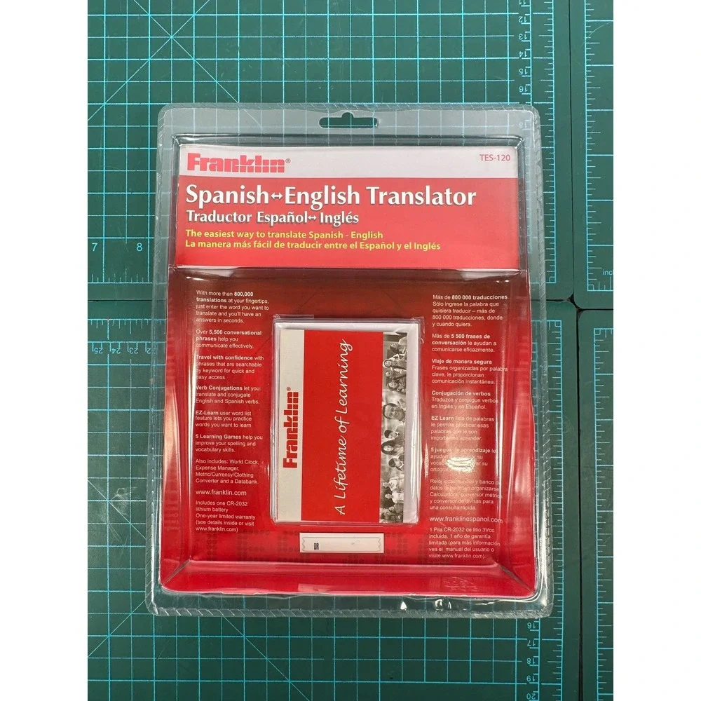 Franklin TES120 Electronic Spanish English Phrasebook Dictionary New NIB Sealed